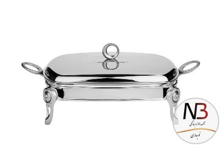 سوفله مستطیل کوچک نگین دار نقره ای یونیک 3602